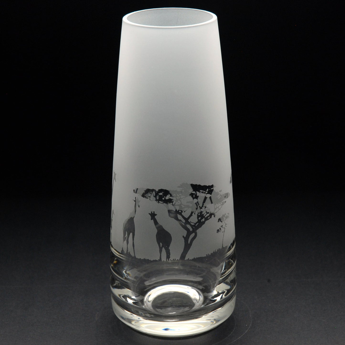 Giraffe Glass Bud Vase - Hand Etched/Engraved Gift