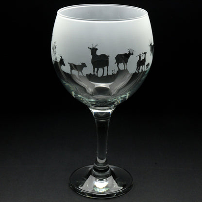 Goat Gin Cocktail Glass - Hand Etched/Engraved Gift