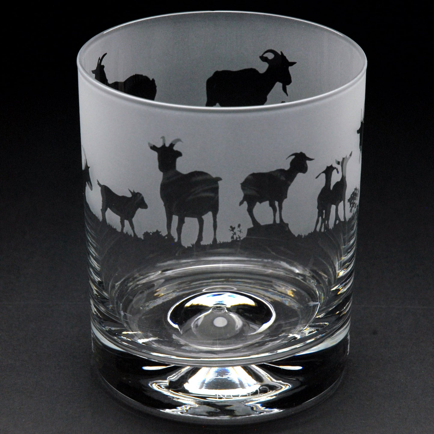 Goat Whiskey Tumbler Glass - Hand Etched/Engraved Gift