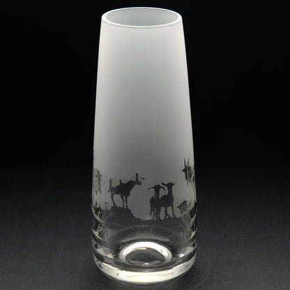 Goat Glass Bud Vase - Hand Etched/Engraved Gift