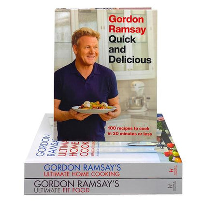 Gordon Ramsay Ultimate Fit Food, Ultimate Home Cooking, Quick &amp; Delicious 3 Books Collection Set