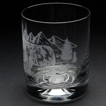 Highland Cow Whiskey Tumbler Glass - Hand Etched/Engraved Gift