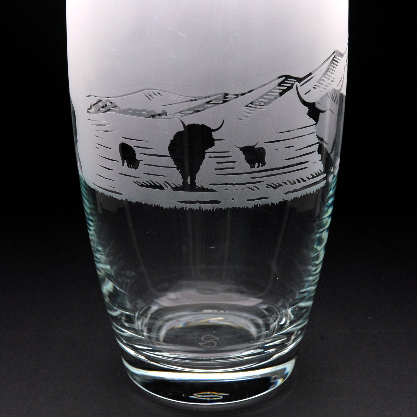 Highland Cow Glass Botanica Vase - Hand Etched/Engraved Gift