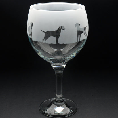 Hungarian Vizsla Dog Gin Cocktail Glass - Hand Etched/Engraved Gift