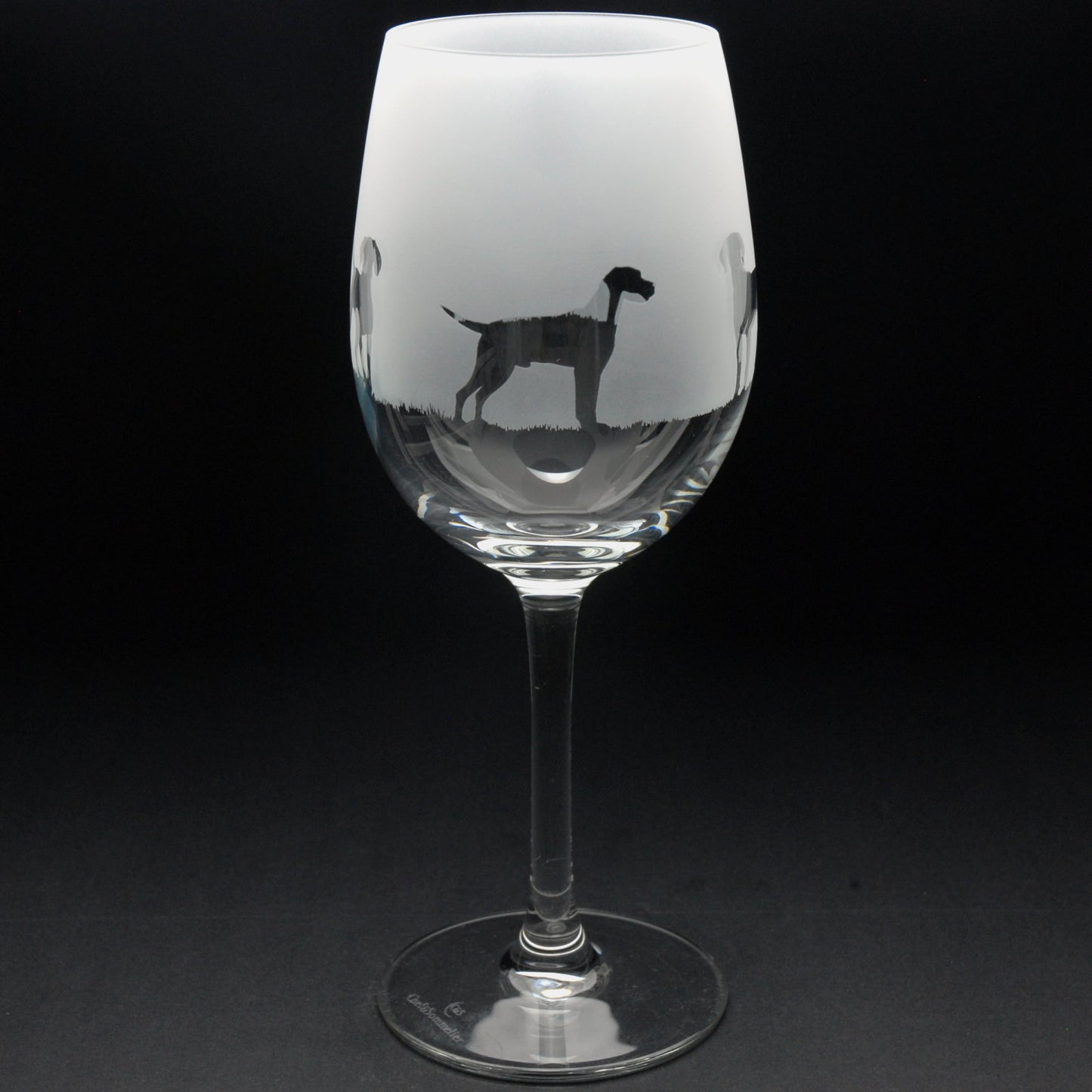 Hungarian Vizsla Dog Crystal Wine Glass - Hand Etched/Engraved Gift