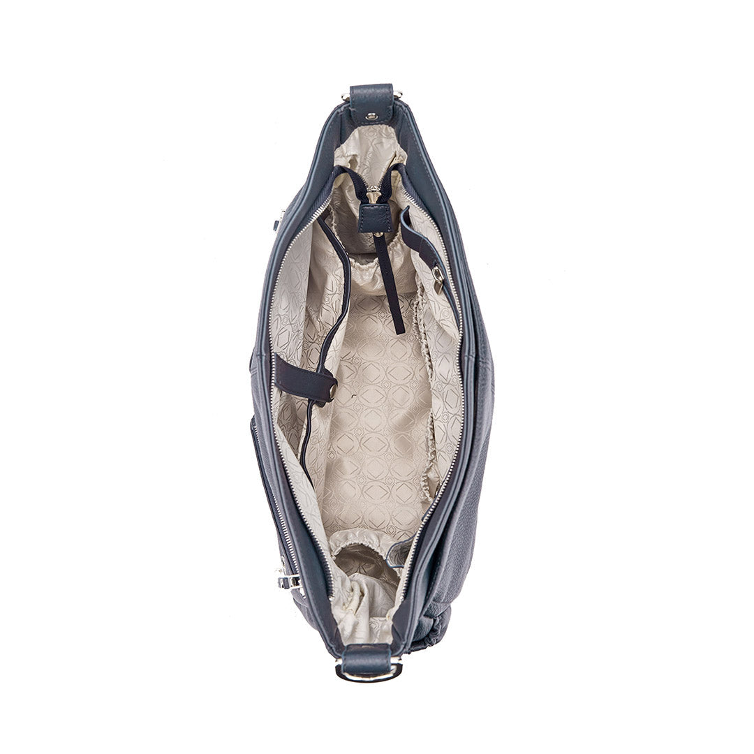 Lennox Navy Leather Handbag . Crossover Leather Bag That turns into a Leather Backpack 