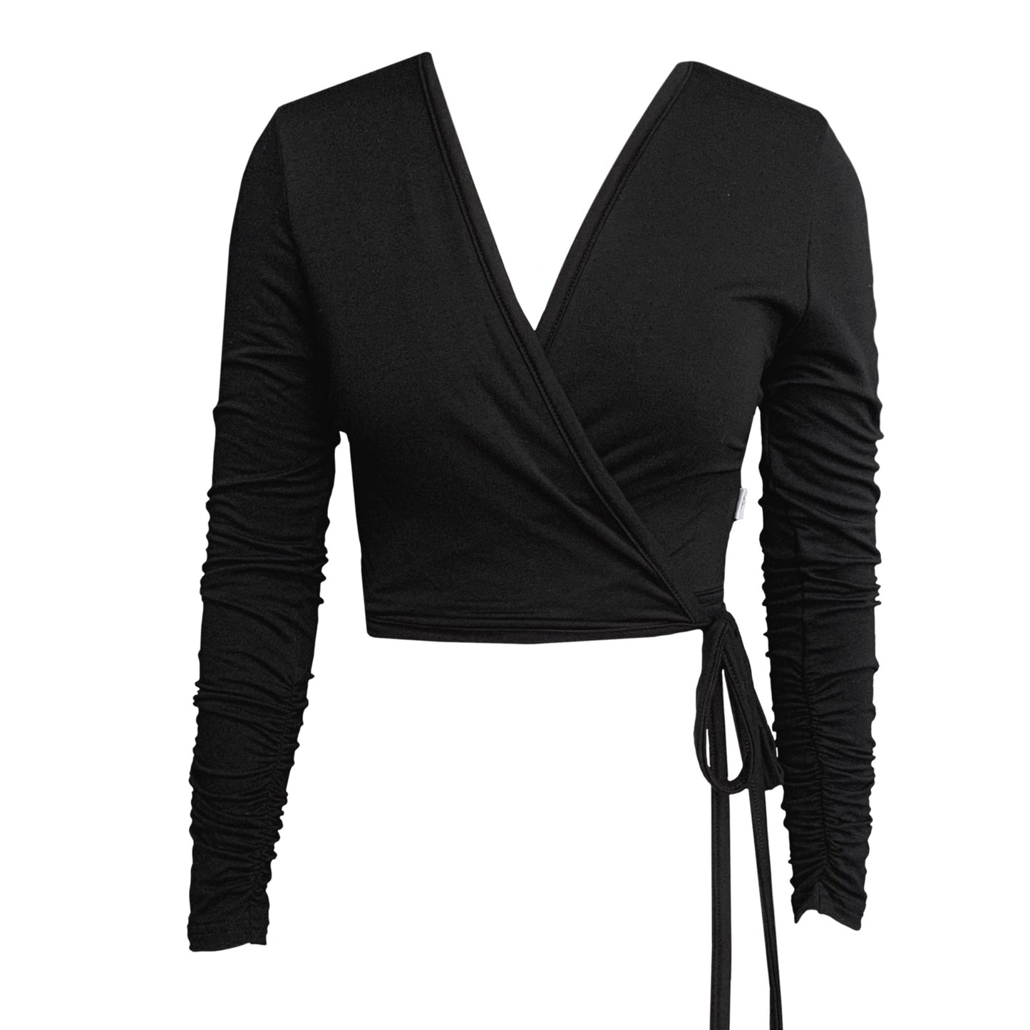 Daisy Ballet Wrap Top In Black