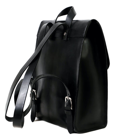 Leather Backpack in Cuoio Black Mod 120