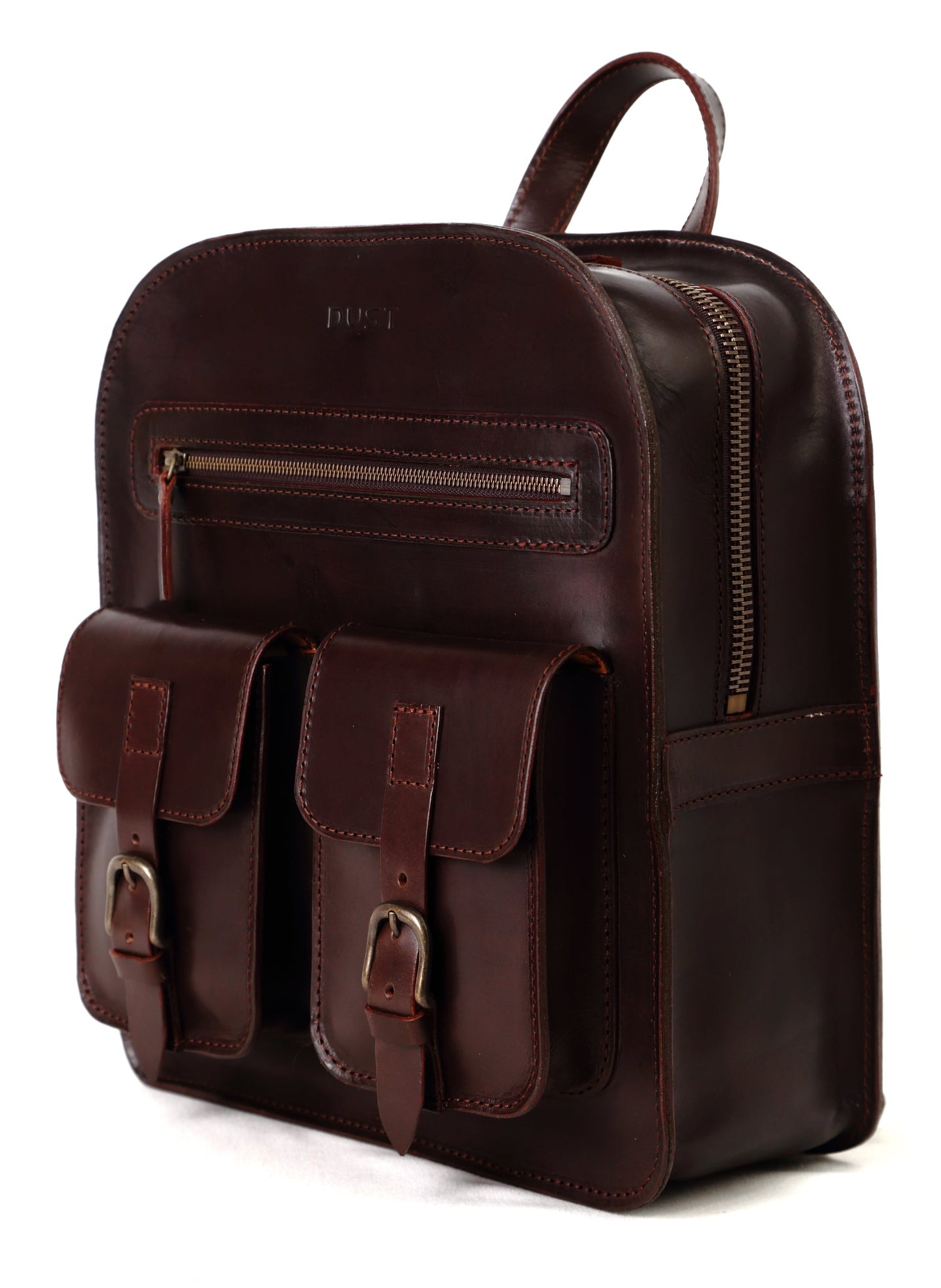 Leather Backpack Cuoio Dark Brown Mod 136