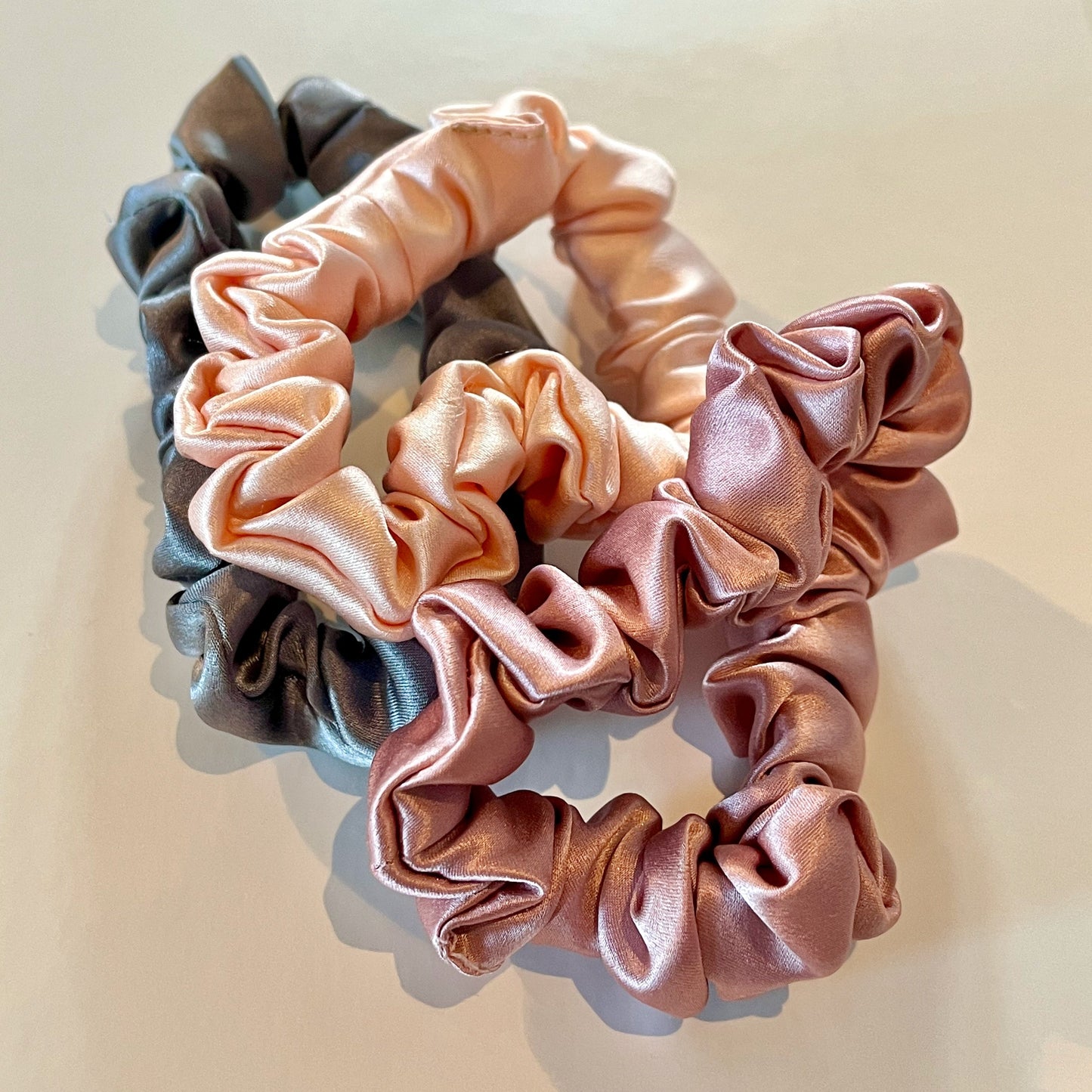 Rose Romance | Single or Set of 3 Pure Mulberry Silk Mini Scrunchie | Weekly Special Hair Ties | 0.8 inch