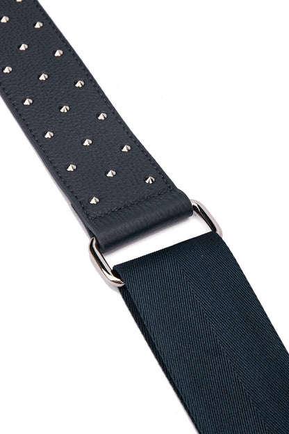 Stevie Studded Navy Leather Strap With Silver Hardware  - Limited Edition