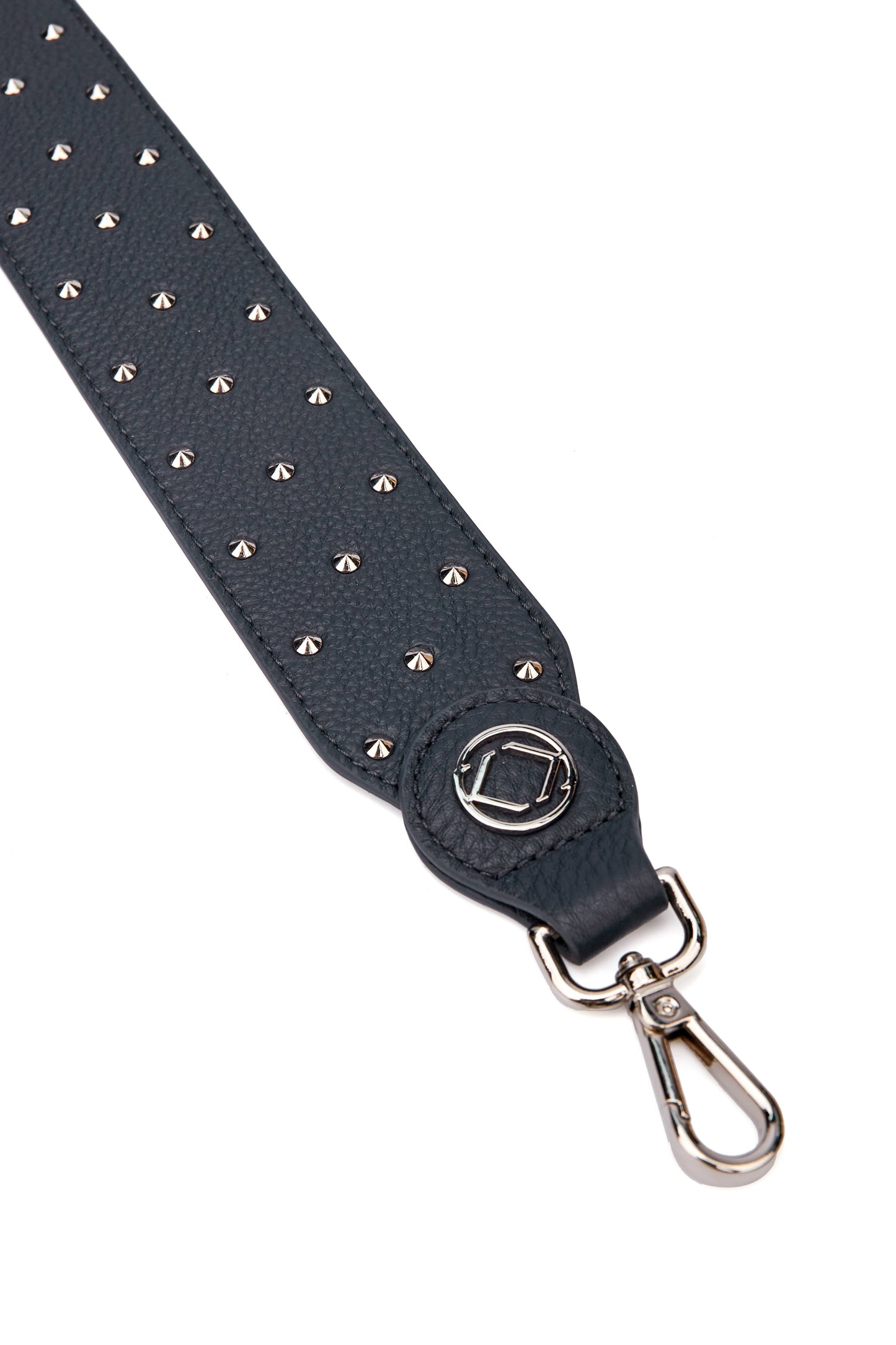 Stevie Studded Navy Leather Strap With Silver Hardware - Limited Edition