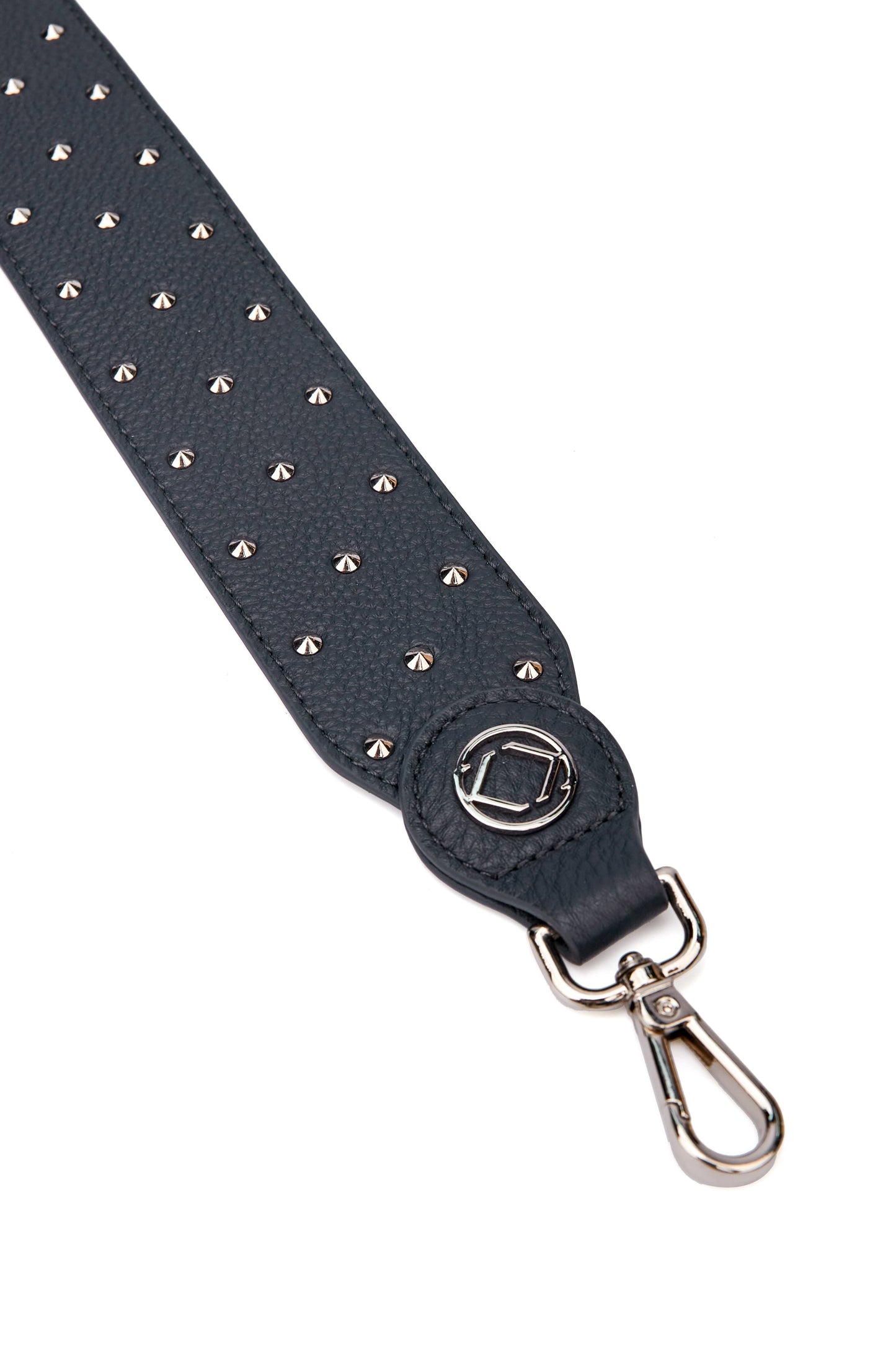 Stevie Studded Navy Leather Strap With Silver Hardware  - Limited Edition