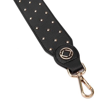 Stevie Gold Studded Black Leather Strap