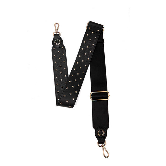 Stevie Gold Studded Black Leather Strap