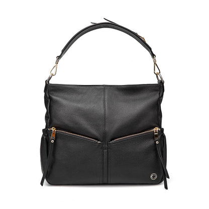 black leather work bag, Lennox Demi Black Leather Handbag