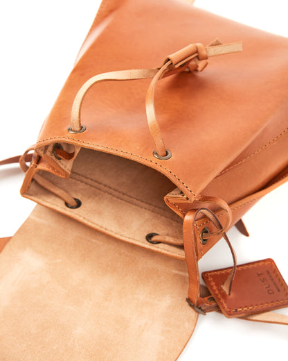 Leather Backpack in Cuoio Brown Mod 130