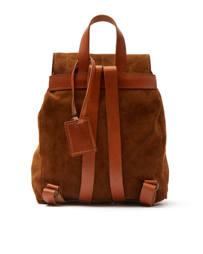 Leather Backpack in Suede Brown Venice Collection