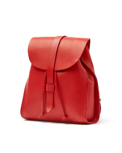 Leather Backpack in Cuoio Red Mod 130