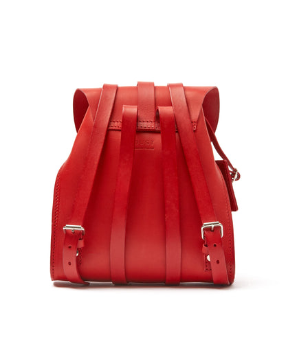 Leather Backpack in Cuoio Red Mod 130