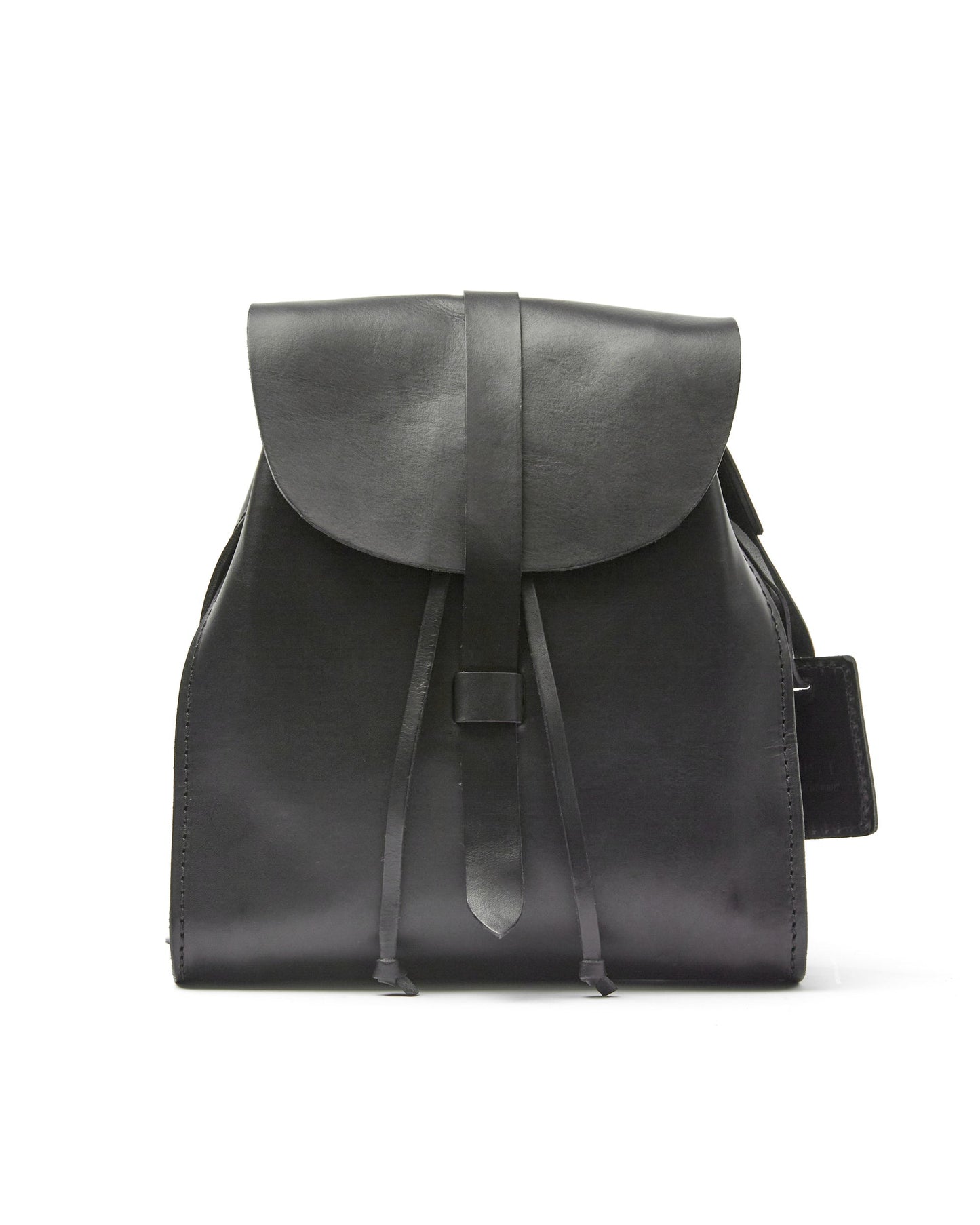 Leather Backpack in Cuoio Black Mod 130