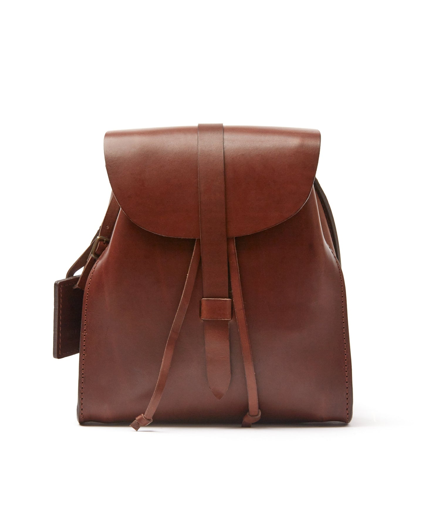 Leather Backpack in Cuoio Dark Brown Mod 130