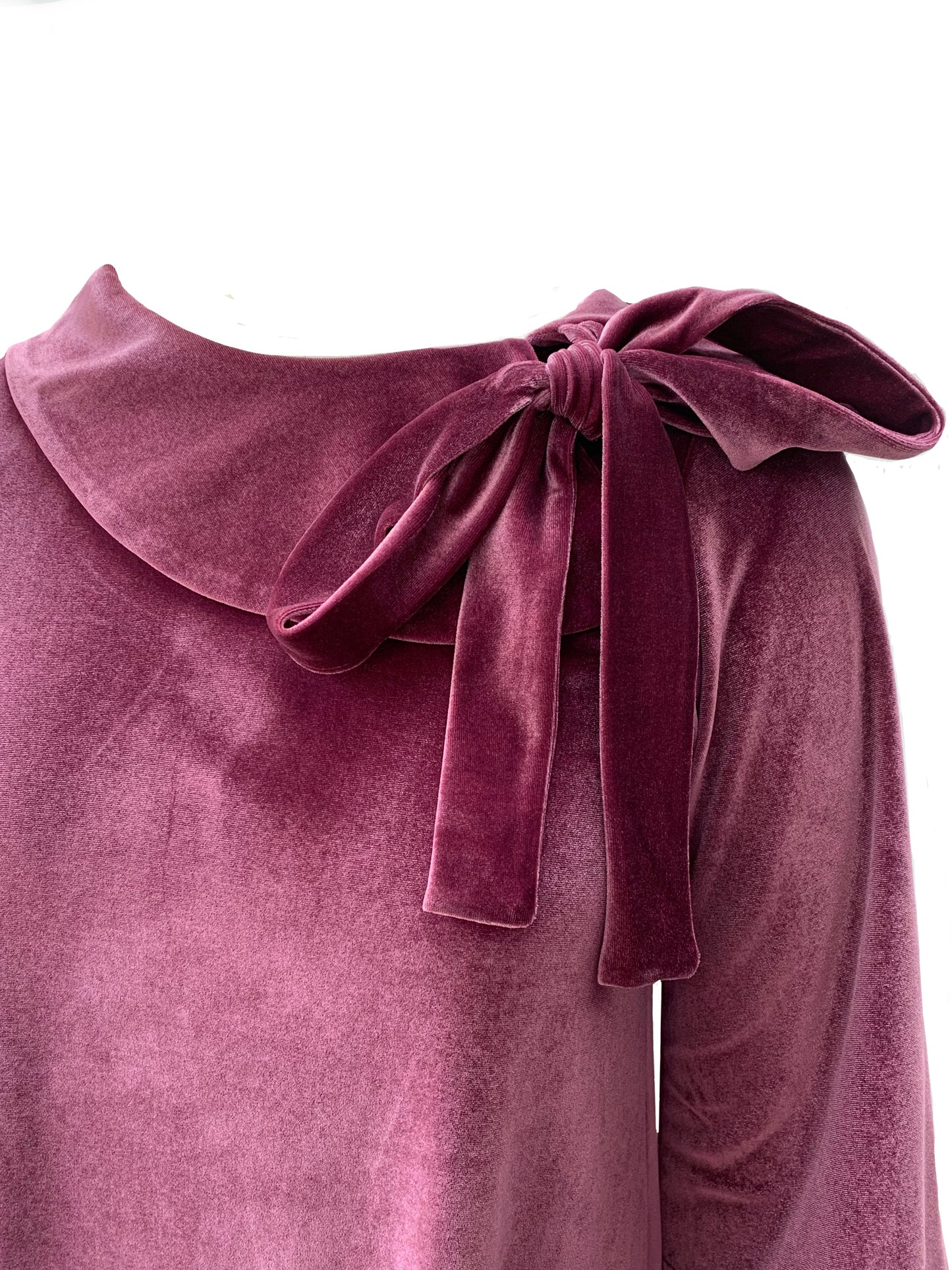 Madelaine Midi Dress In Pale Grape Velour