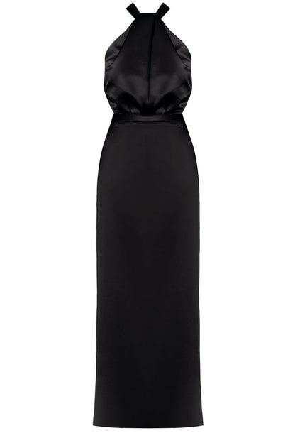 Handmade Black formal maxi dress ELONA