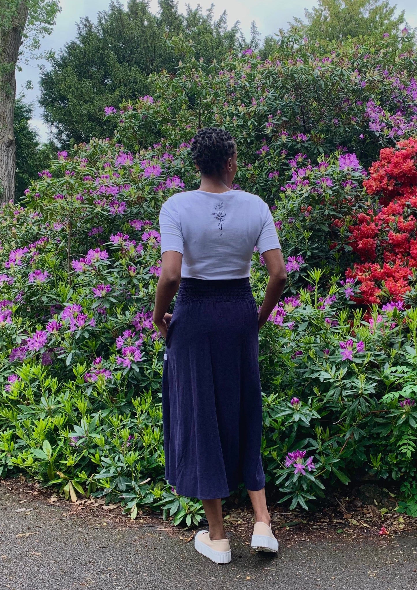 Sicily Midaxi Skirt With Split in Navy