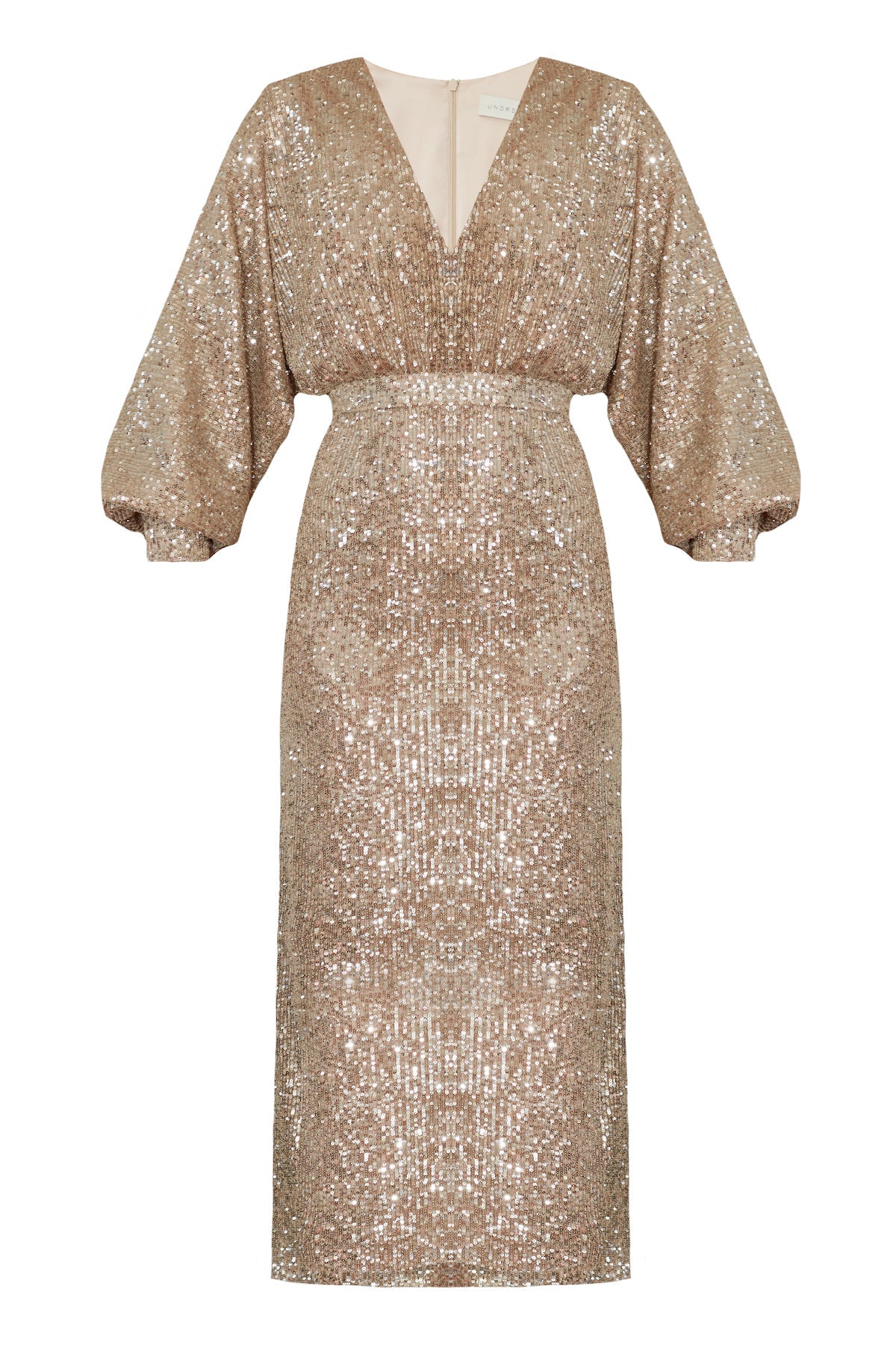 Handmade Nude sequin v neck dress EVE