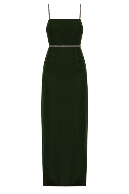 Handmade Dark green maxi dress ENIGMA 