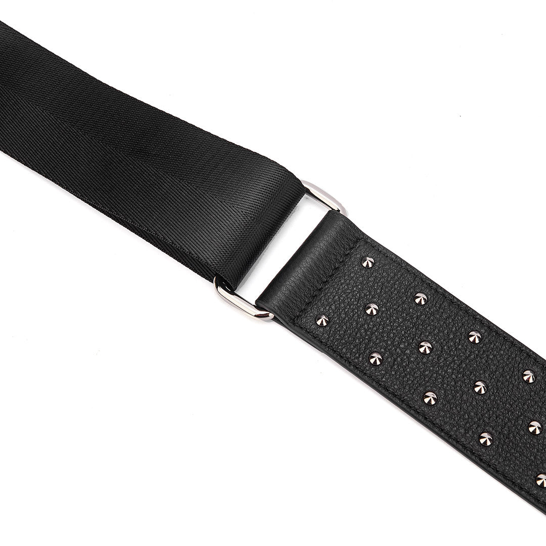 Stevie Silver Studded Black Leather Strap