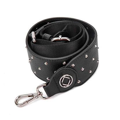 Stevie Silver Studded Black Leather Strap