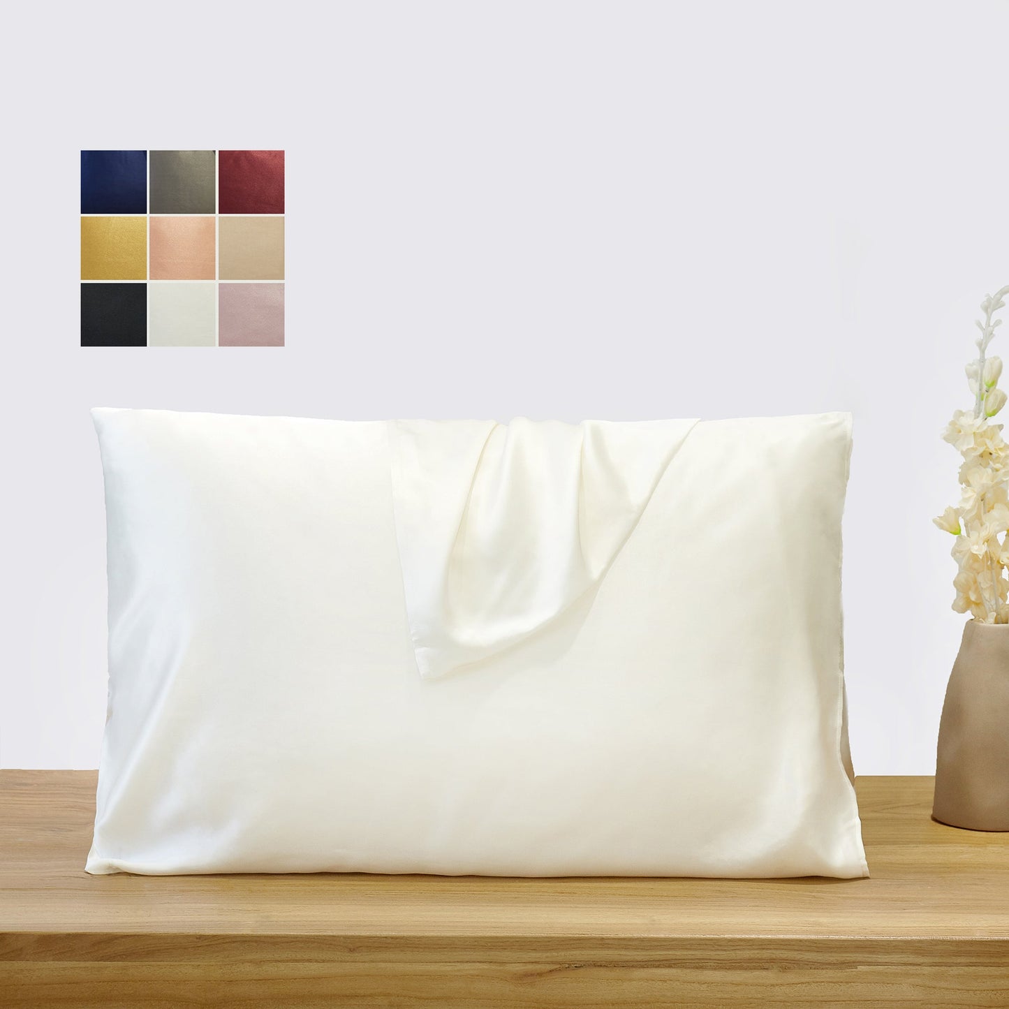 Ivory Pure Mulberry Silk Pillowcase | Standard, Queen & King | 22 Momme | Float Collection