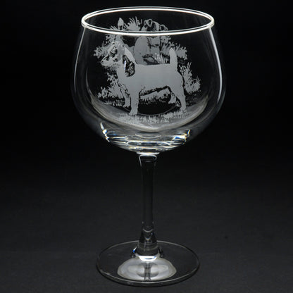 Jack Russell Dog Gin Cocktail Glass - Hand Etched/Engraved Gift