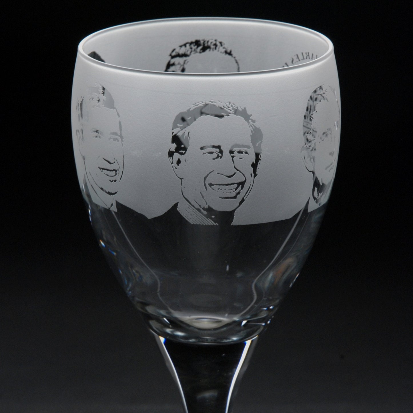 King Charles III Coronation Crystal Wine Glass - Hand Etched/Engraved Gift