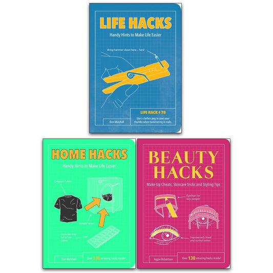 Dan Marshall Handy Tips Tricks Hints Collection 3 Books Set (Beauty Hacks, Life Hacks, Home Hacks)