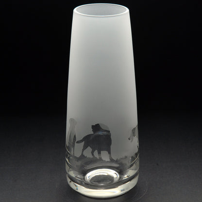 Labrador Dog Glass Bud Vase - Hand Etched/Engraved Gift