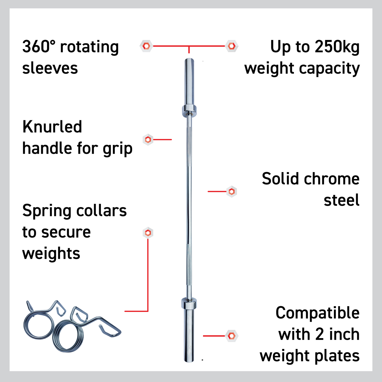 Body Revolution Olympic Barbell Bar 4ft - 7ft