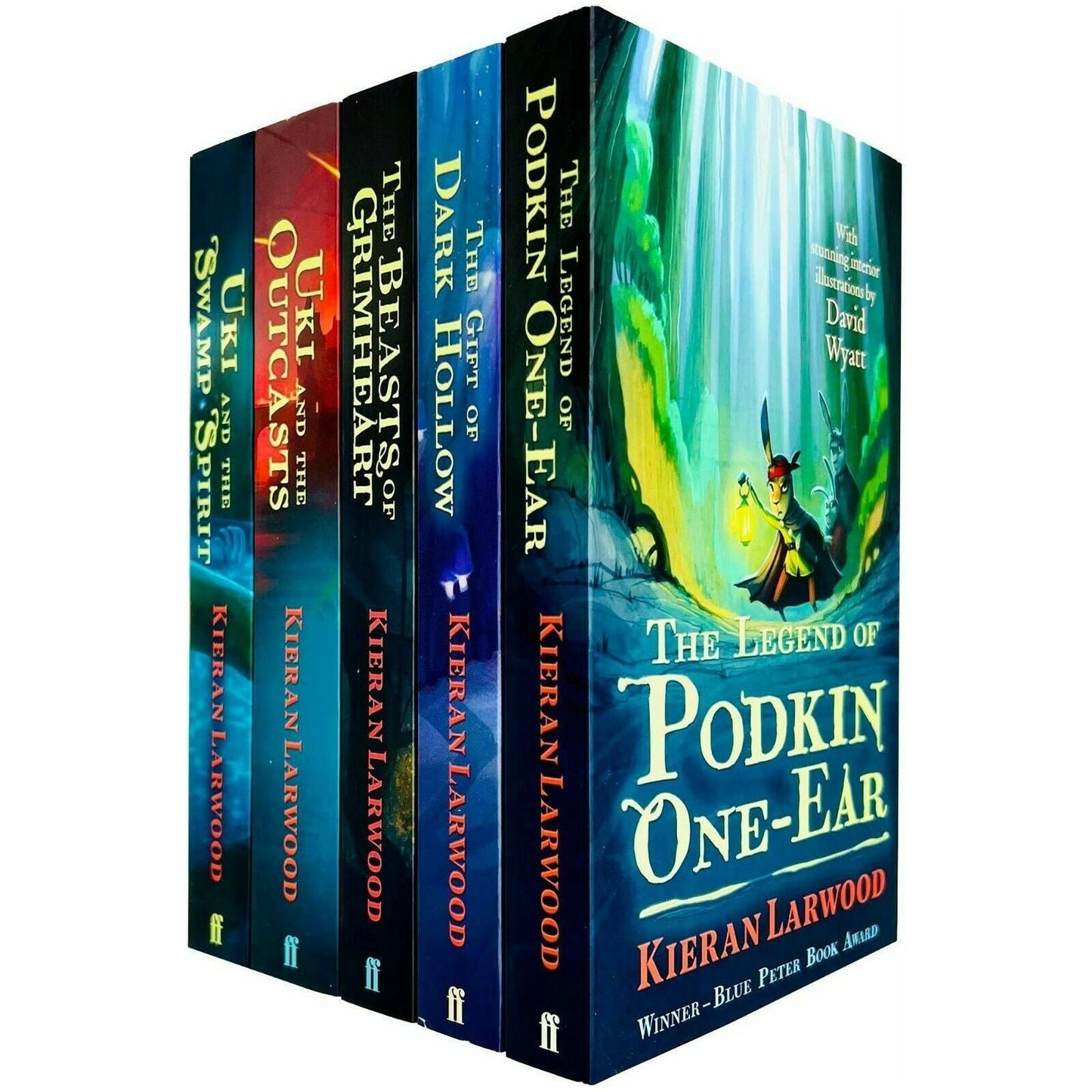 The Five Realms Series Books 1 - 5 Collection Set by Kieran Larwood (Legend of Podkin One-Ear, Gift of Dark Hollow, Beasts of Grimheart, Uki and the Outcasts & Uki and the Swamp Spirit)