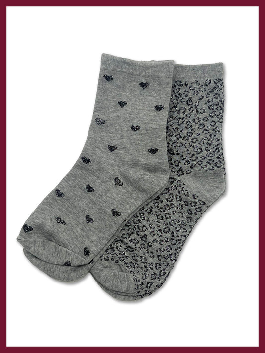 Love Leo Sock Set-Grey Mix