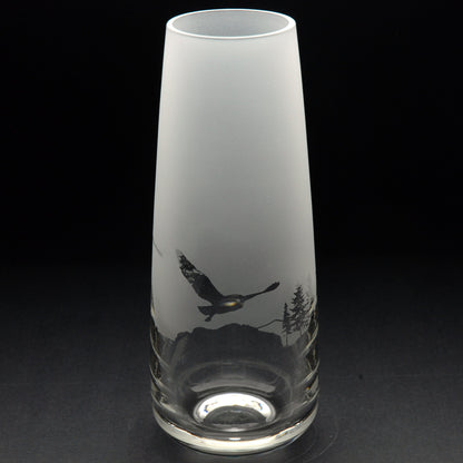 Owl Glass Bud Vase - Hand Etched/Engraved Gift