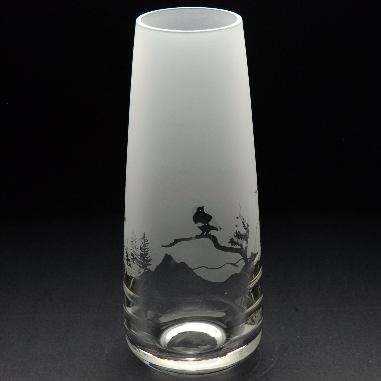 Owl Glass Bud Vase - Hand Etched/Engraved Gift