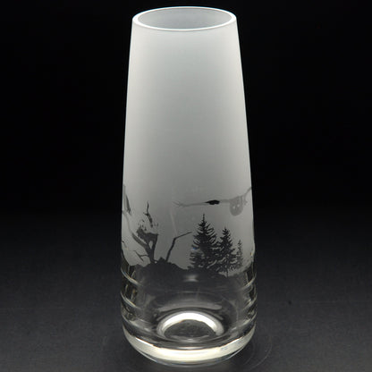 Owl Glass Bud Vase - Hand Etched/Engraved Gift