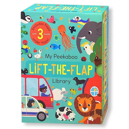 My Peekaboo Lift The Flap Library 3 Books Collection Box Set (Things That Go, Animals & Farm)