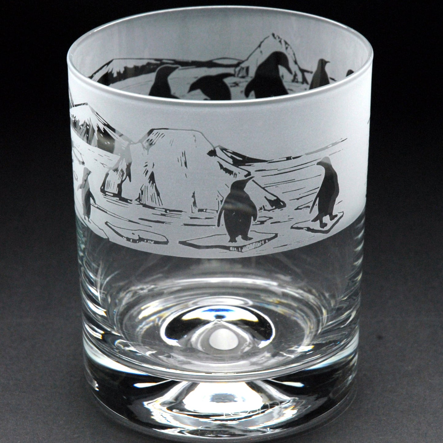 Penguin Whiskey Tumbler Glass - Hand Etched/Engraved Gift