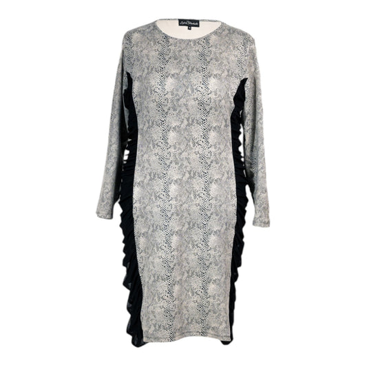 Cleopatra Black White Vegan Leather Dress