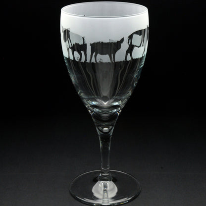 Pig Crystal Wine Glass - Hand Etched/Engraved Gift