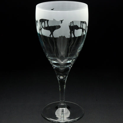 Pig Crystal Wine Glass - Hand Etched/Engraved Gift