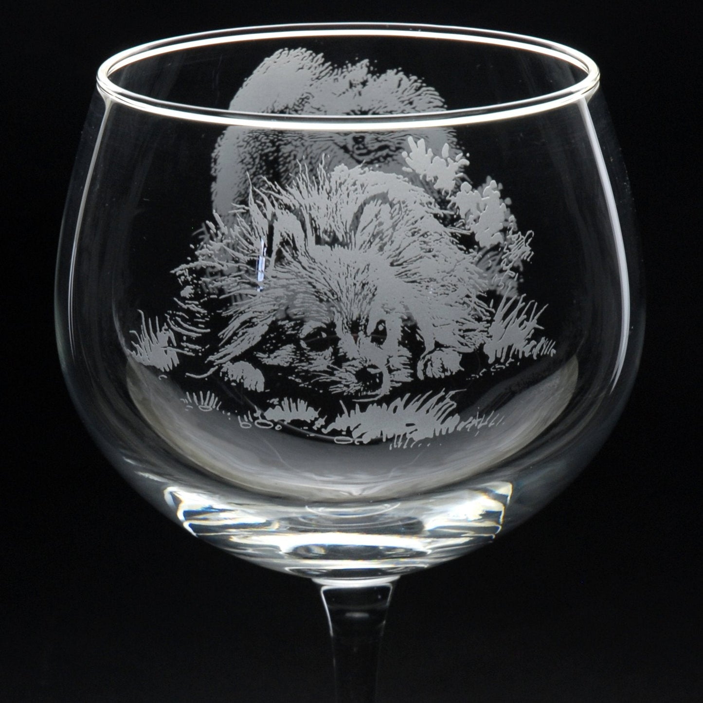 Pomeranian Dog Gin Cocktail Glass - Hand Etched/Engraved Gift